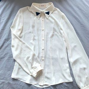 MIIA cream colored button up size S